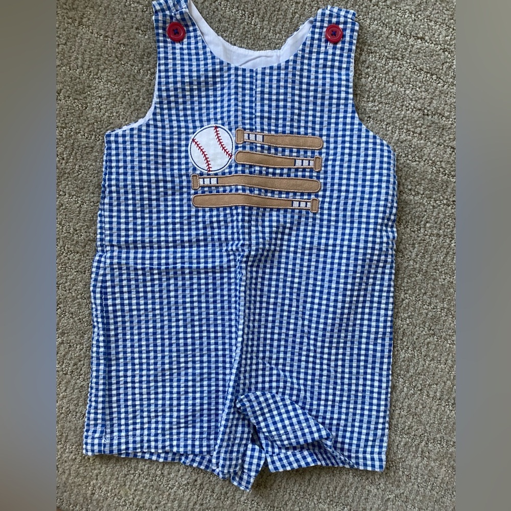 Good Lad Blue and White Baby Romper